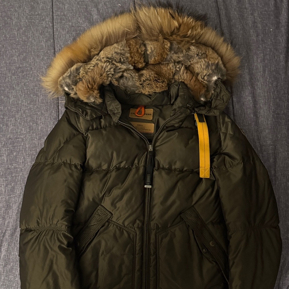 Parajumpers Dark Green Jacket with Fur Trim